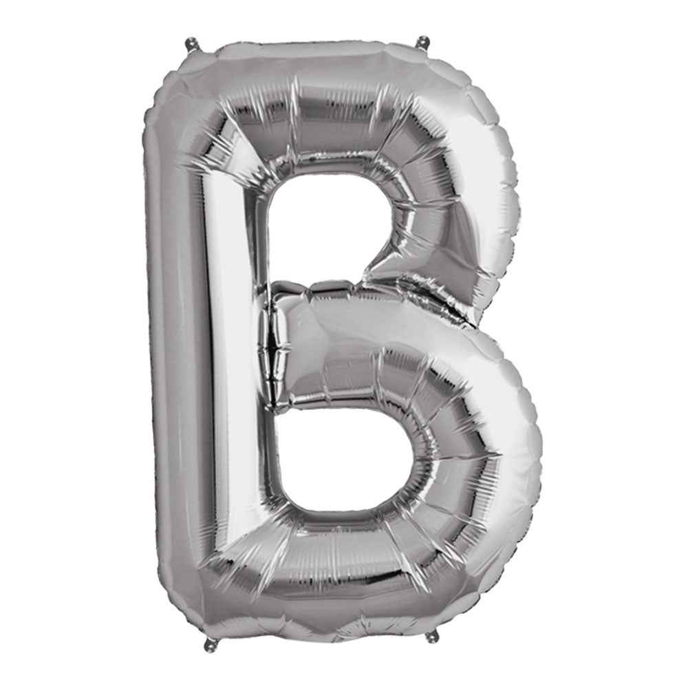 Globo Metálico Plateado 76 cm Letra B | Big Party